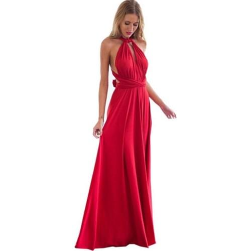 Sexy Women Multiway Wrap Convertible Boho Maxi Club Red Dress Bandage Long Dress Party Bridesmaids Infinity Robe Longue Femme