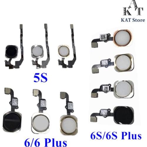 1PCS Home Button with Flex Cable for 5 5C 5S 5SE 6 6S Plus 4.7 5.5 Complete Assembly black/white/gold/rose gold Replacement Part