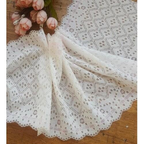 2 Meters Ivory Pink Floral Elastic Lace Fabric 17cm Width Stretchy Lace Trim Ribbon for Garter Underwear DIY Craft