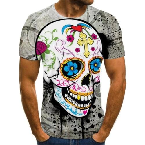 Giyu Skull T-shirt Men Flower Tshirts Casual Jesus Anime Clothes Hip Hop T-shirts 3d Mens Clothing Hip hop Fashion Male Big Size