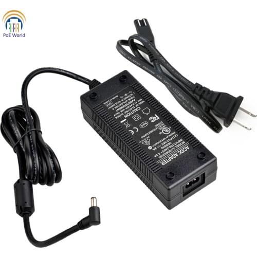 56 volt 120 watt power supply for PoE injectors POE power adapter with UL/FCC/ DoE approved, 2.1mm connector
