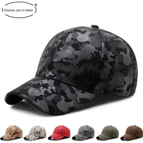 Hat mens Fall Winter fashion graffiti camouflage suede thickened warm baseball cap mens and womens outdoor casual peaked cap