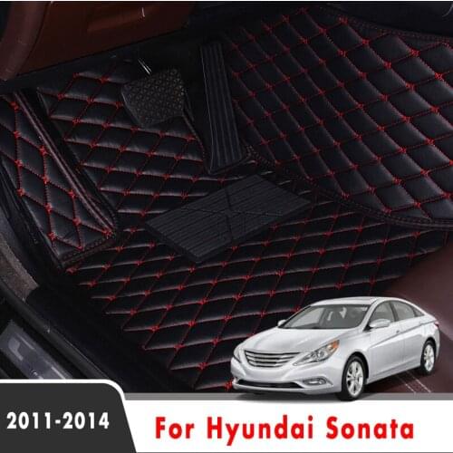 For Hyundai Sonata YF 2014 2013 2012 2011 Car Floor Mats Interior Styling Custom Waterproof Covers Leather Carpets Decoration