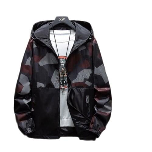 Spring Jackets Men with Hood Thin Sportswear Camouflage Autumn Patchwork Coat Quilted Casual Mens Clothes Big Size 5xl 6xl 7xl