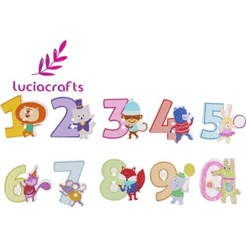 Lucia crafts 10pcs/50pcs 2.7-3cm 2 Holes Cartoon Animals Numbers Natural Wooden Buttons DIY Garment Sewing Accessories E0207