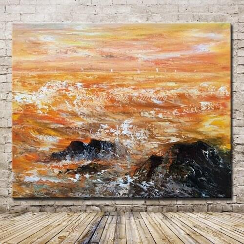 Mintura Art Hand Painted Abstract Landscape Oil Painting On Canvas Modern Wall Art Picturs For Living Room Home Decor No Framed