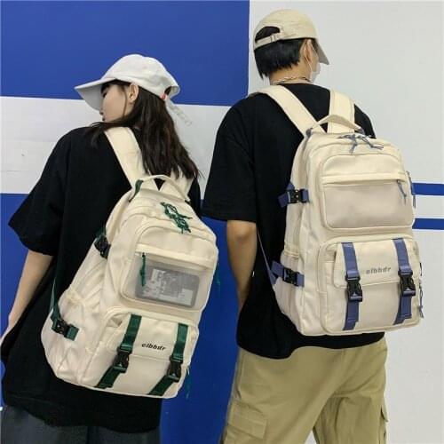 Korean Style Mesh Fashion Womens Backpack Solid Color Nylon School Bags Large Capacity School Backpack With Many Pockets