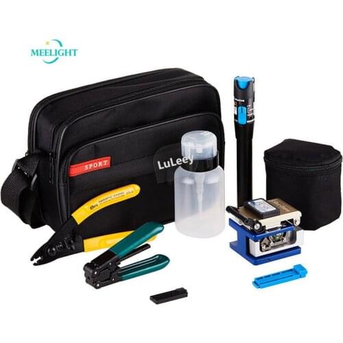 1 set FTTH Optical Fiber Cold Connection Tool Bags Cutting Red Laser kit Rubber -covered Wire Cold Connector Optical Power Meter
