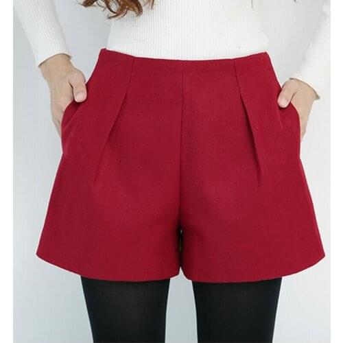 New 2020 Women Autumn Winter Casual Shorts Female High Waist Woolen Shorts Plus Size Basic Boot Cut Jeans Shorts Women S387