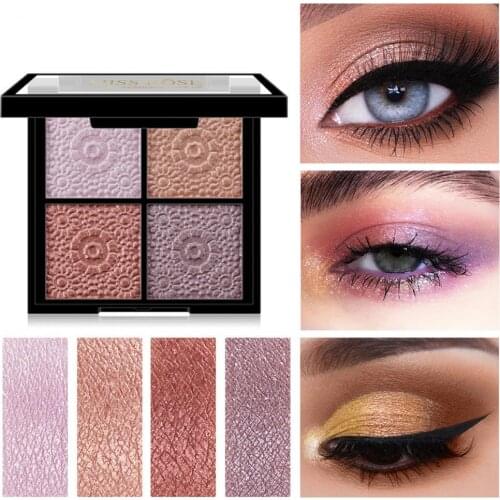 Eyeshadow Palette Pearlescent Long Lasting 4 Colors Fashion Matte Waterproof Easy Color Eyeshadow Palette