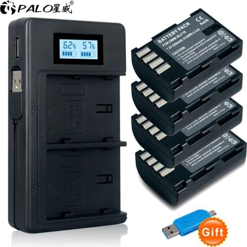 PALO 2200mAh DMW-BLF19E DMW-BLF19 DMW BLF19 BLF19 BLF19E Camera Battery +LCD Dual USB Charger for Panasonic Lumix GH3 GH4 GH5 G9