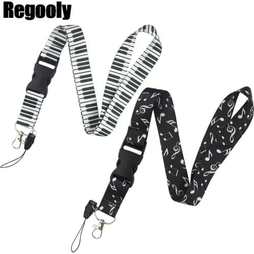 Piano notes Chinese style Lanyard for Keys Phone Cool Neck Strap Lanyard for Camera Whistle ID Badge Cute webbings ribbons Gifts