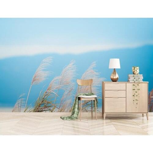 Custom wallpaper Fresh reed background wall