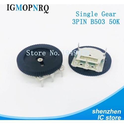 10PCS/LOT 16*2mm Single Gear tuning potentiometer B503 50k 3Pin Dial Potentiometer
