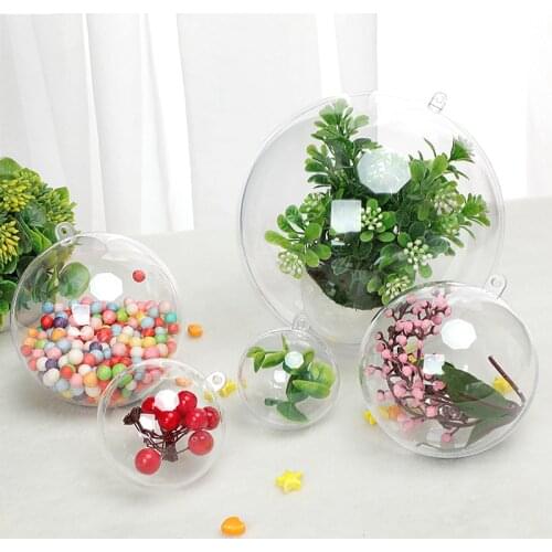 Transparent Fillable Plastic Ball Home Decor Wedding Candy Patry Bauble Gifts Box DIY Ideas Christmas Tree Hanging Ornament
