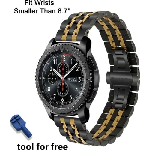 20mm 22mm Strap Stainless Steel Band for Samsung Galaxy Watch 42mm 46mm Gear S2 S3 Bracelet Quick Release Pins Butterfly Buckle