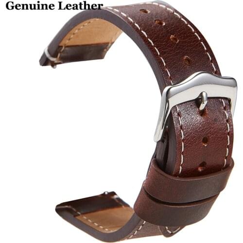 Calfskin Leather Watchband Quick Release Watch Band Wrist Strap 20mm 22mm Genuine Leather Smart Watchbands Watches Accessories