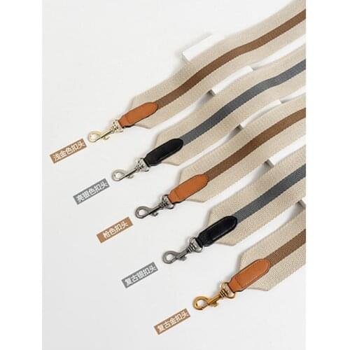 Wide Shoulder Bag Strap Fashion Canvas Stitching Cowhide One Shoulder Diagonal Wide Shoulder Strap Ladies Bag Accessories