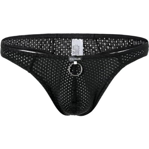 Mens Thong Sexy Briefs Underwear Mesh Breathable Low Waist Bikini G-string Thong Tanga Gay Underpant Man Thongs for Man T-back