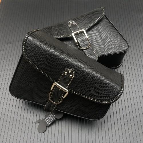 Motorcycle Saddle bags PU Leather Swingarm Bag Motorcycle SaddleBags Side Tool Bags Storage For Harley Sportster 883 1200XL