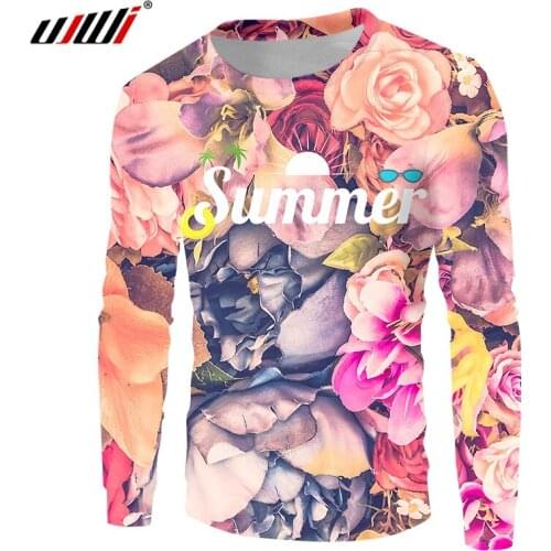 UJWI Autumn New Man Sweatshirts 3D Printed Rose Flower Summer Male Large Size 5Xl Mens Selling Winter Loose Coat