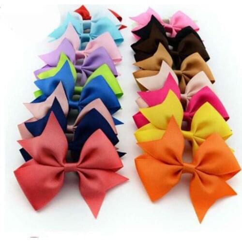 Hair Clips School Accessories Hairpin Kids Girls Cute Bow Ribbon Alligator Handmade 4" Bow Party Children Grosgrain