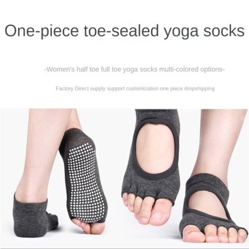 Women Yoga Socks Half Toe Backless 5 Fingers Socks Gym Fitness Sport Pilates Non Slip Cotton Socks Breathable Footwear Woman New