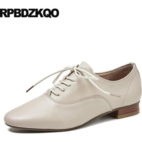 Shallow round toe flats high quality lace up chinese spring autumn designer shoes women luxury 2019 genuine leather ladies china