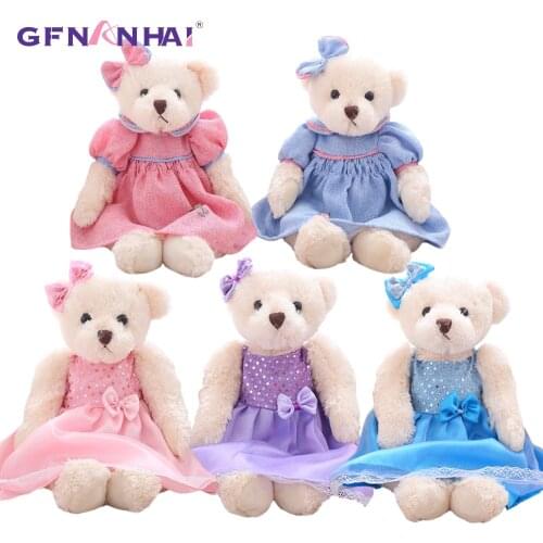 1pc 40cm kawaii Dressing Teddy Bear Plush toy Sequin Animal Teddy Bear Dolls Stuffed Toys for Children Kids Birthday Gift