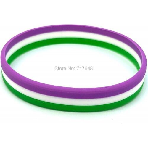 1000pcs Genderqueer Gay Pride Lesbian Flag wristband silicone bracelets free shipping by FEDEX A
