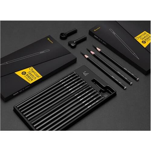 12Pcs/Set Drawing Pencil Set Wooden Professional Art Supplies Hard/Medium/Soft Sketch Charcoal Pencils Art Painting Stationery