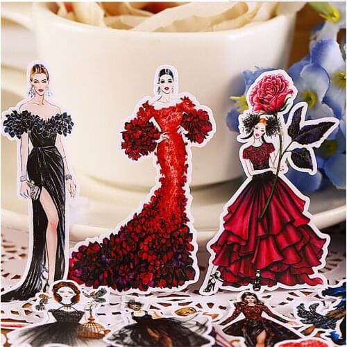 22pcs Creative Cute Self-made Gorgeous show field / fashion girl Scrapbooking Stickers /Decorative Sticker /DIY Craft Photo Albu