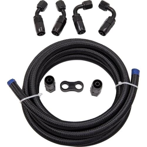 3/8 Fuel Line Fuel Hose 6AN Hose End Fitting Adapter Hose Separator Clamp Kit