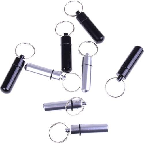 4pcs/lot Portable WaterProof Mini Aluminum Keychain Tablet Storage Box Bottle Case Holder High Quality