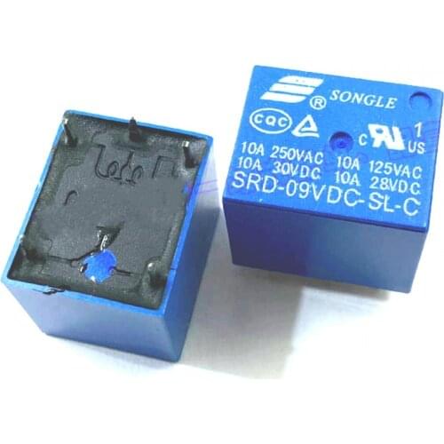 50PCS/lot power Relay SRD-09VDC-SL-C 9V 10A 250VAC 5PIN T73 new and original Relays