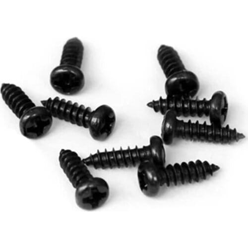 50Pcs M1.2 Miniature Carbon Steel phillips Cross pan Round head Self-tapping Screw bolt black Harden 3mm-5mm L