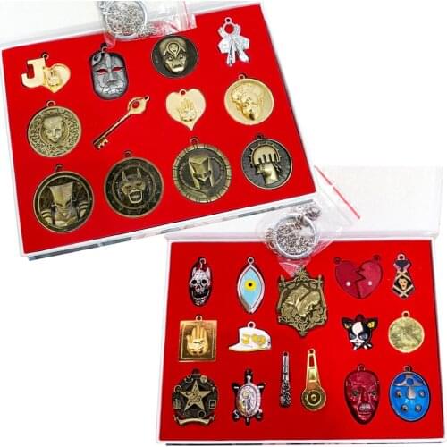 Anime JoJo Bizarre Adventure Jonathan Joestar Bruno Bucciarati Kujo Jotaro logo figure pendant for Necklace Keyrings keychain