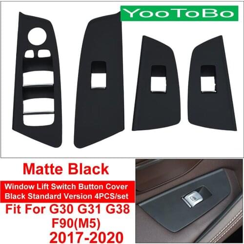 Car Black Interior Moulding Window Lift Switch Button Cover Panel Trim For BMW 5-series G30 G31 G38 M5 F90 525 528 530 540 Li