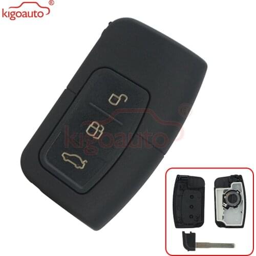 Kigoauto remote car key 3 button HU101 for Ford focus mondeo galaxy kuga included emergency key shell case cover