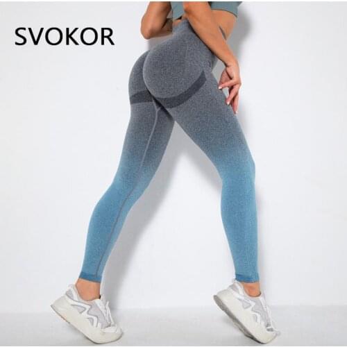 SVOKOR Seamless Push Up Women Leggings Gym Running Fitness Legging Skinny Hip Lifting Female Squart Proof Workout Pants Tights