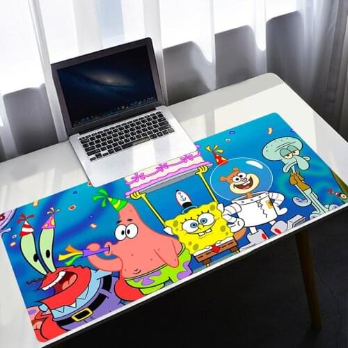 SpongeBobes Computer Gaming Mouse Pad Large Keyboard Gamer Mice Carpet Big Mause Pad PC Mouse Mats Anime Cute Notebook Mousepad