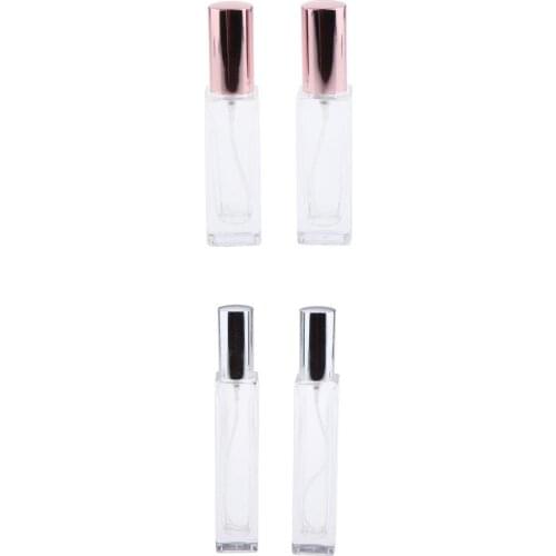 30ml 50ml Large Clear Thicken Glass Empty Refillable Replacement Spray Bottle for Cologne/Perfume/Splash with Screw Caps (4Pcs)