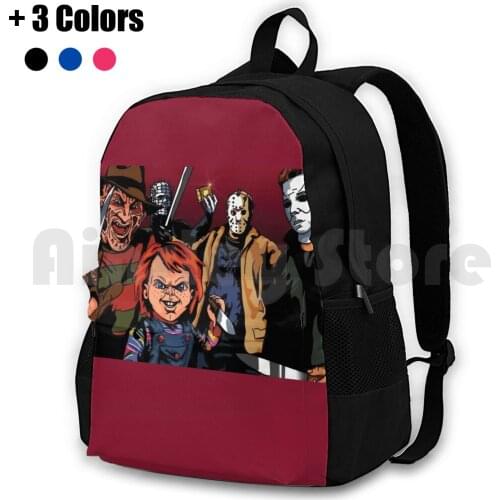 Boo Outdoor Hiking Backpack Riding Climbing Sports Bag Halloween Horror Jason Voorhees Chucky Pinhead Michael Movies Mashup