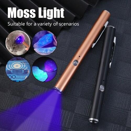 USB 365nm Torch Fungus Checker Detection Marker Cat Dog Moss Mini Pocket Lamp Aluminum alloy LED Flashlight Mirror UV Violet
