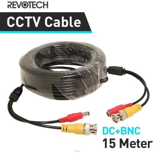 15M DC BNC 2in1 Video Power Adapter CCTV Camera Cable Security System Accessories