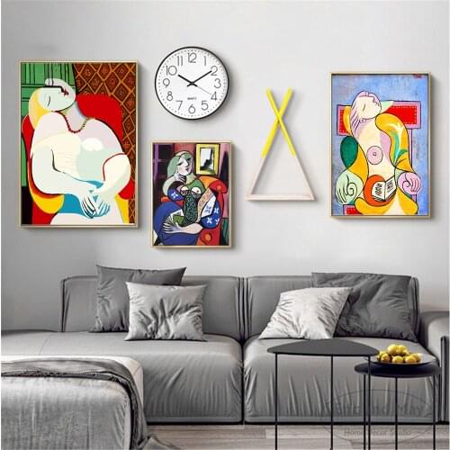 Picasso Woman Series Painting Poster Print Decorative Wall Pictures For Living Room No Frame Home Decoration Accessories