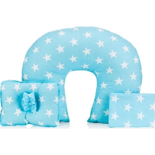 Mother Baby Breastfeeding Pillow Set Comfortable 3'lü Set Do Not Sweat Cotton Breathable Space Fabric Baby Care cushion Pillow Decorate cushion Set
