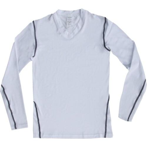 2019 Boys V-Neck Compression Shirts Long Sleeve Quick Dry Breathable T-Shirt Moisture Wicking Basketball Football Sport Top