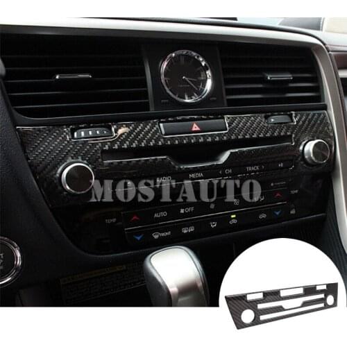 For Lexus RX 300 350h 450h Carbon Fiber Console CD Panel Trim Cover 2016-2018 1pcs Car Accessories Interior Car Decor Car Trim