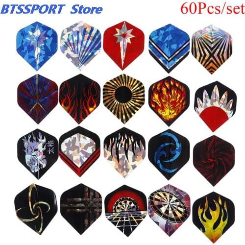 Outdoor Wing Tail Mixed Pattern 2D Cool Standard Dart Flights Nice Darts Flight 60 Pieces HOT SALE